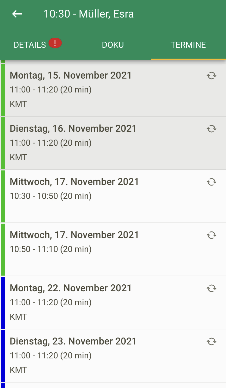 Screenshot App Termine alle